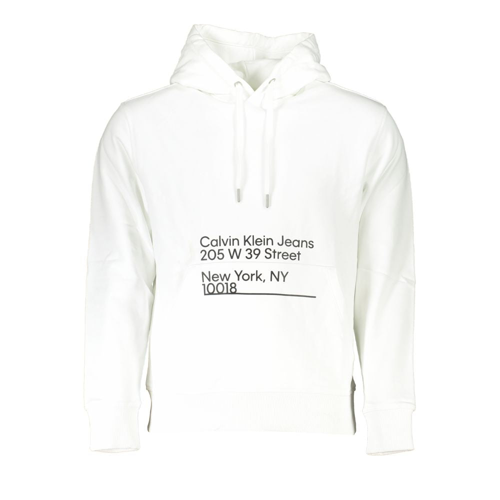 Chic White Hooded Sweatshirt with Logo Print