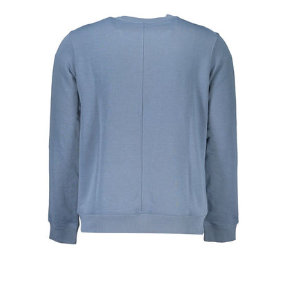 Sleek Blue Crew Neck Sporty Sweatshirt