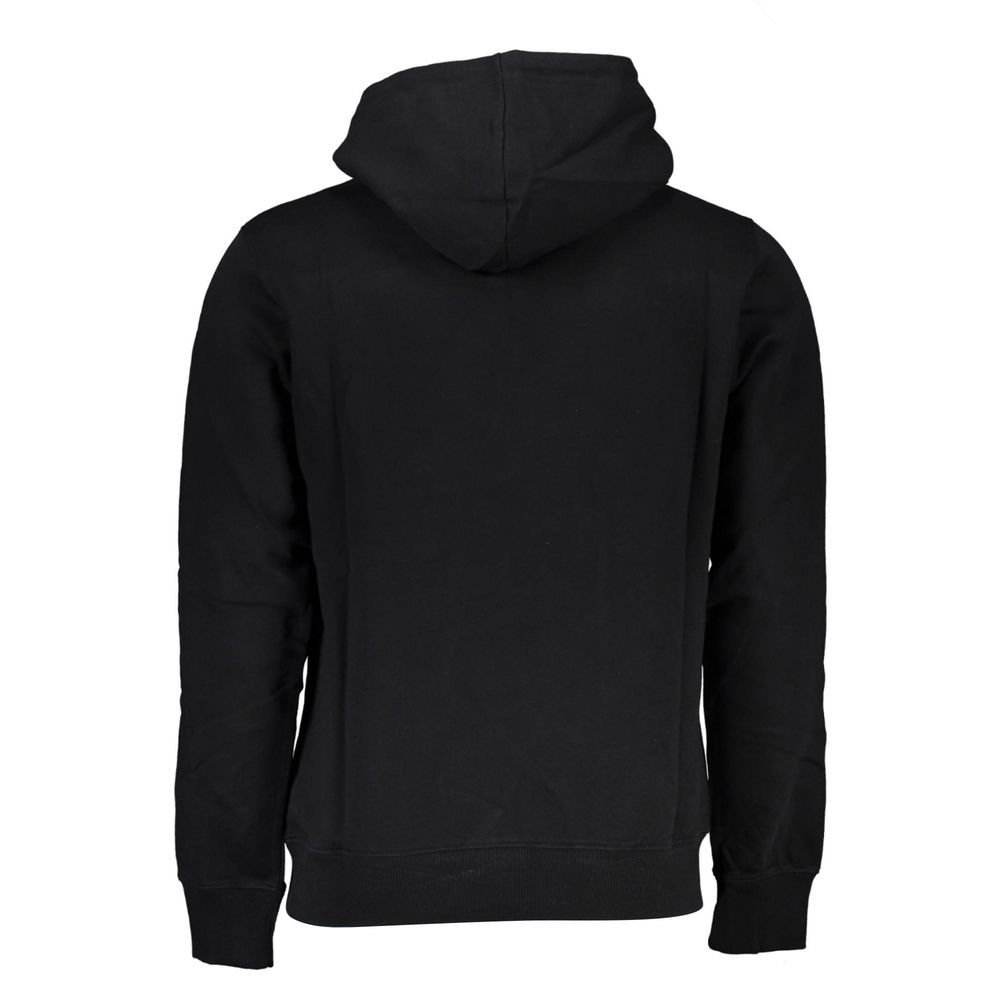 Sleek Long Sleeve Hooded Sweatshirt in Black