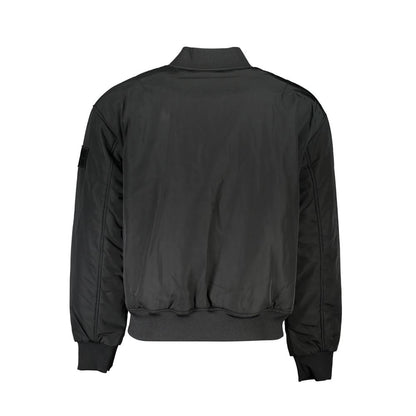 Sleek Long Sleeve Zip Jacket in Black