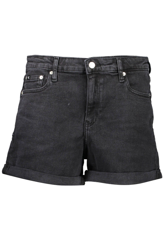 Chic Mid-Rise Black Denim Shorts
