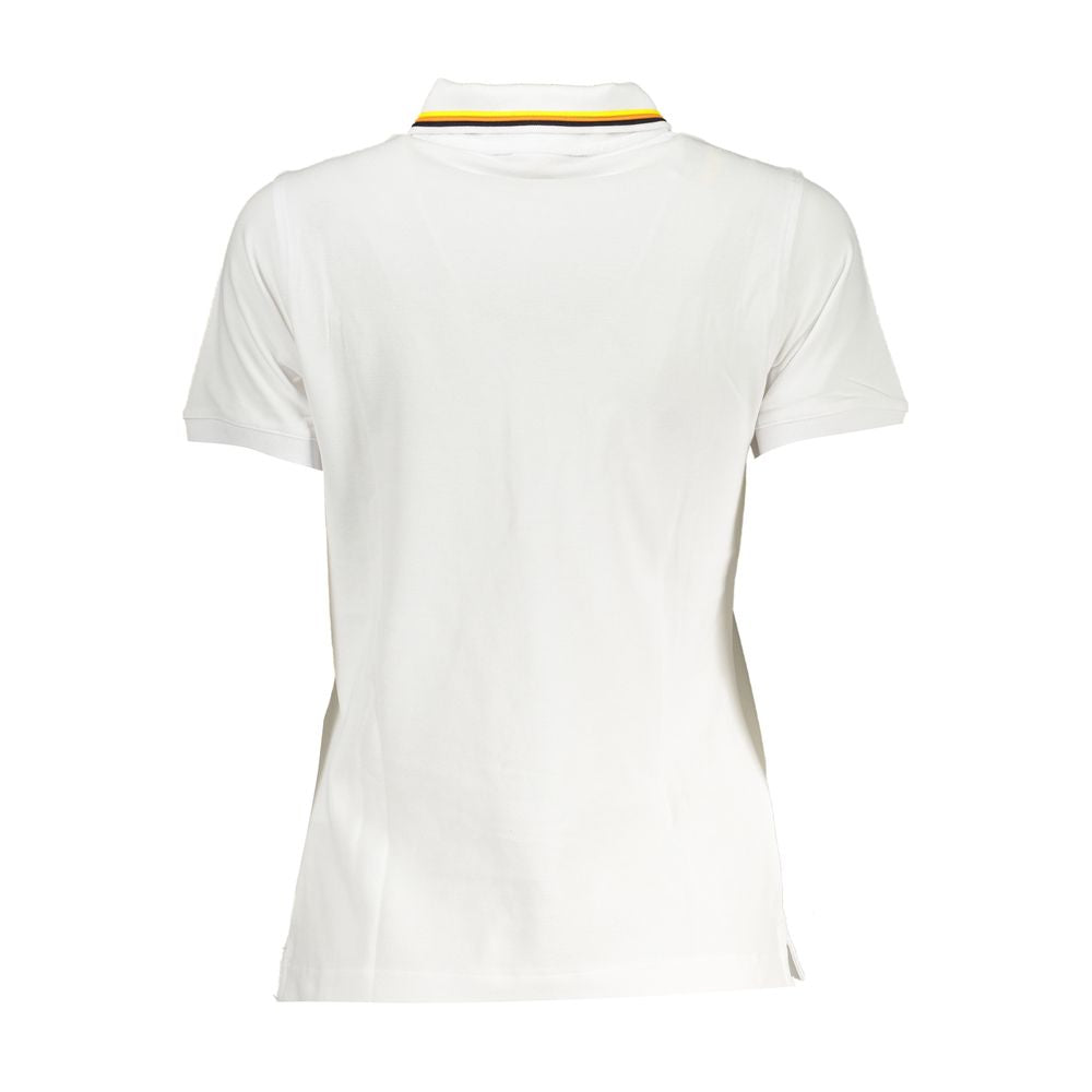 Elegant White Contrast Polo Shirt