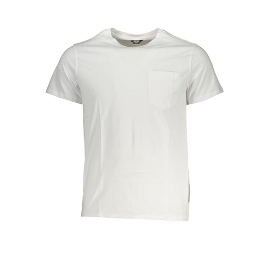 Elegant White Cotton T-Shirt with Pocket Detail