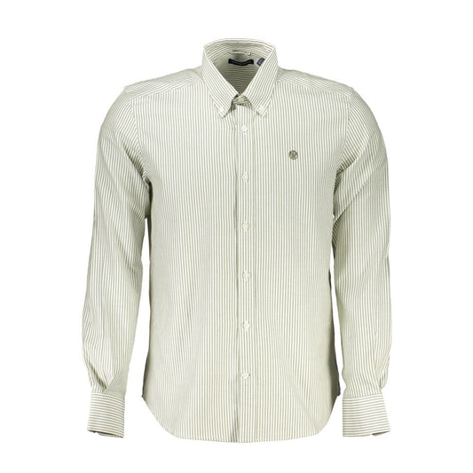 Eco-Friendly Striped Long Sleeve Button-Down Shirt