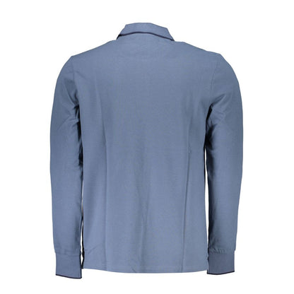 Eco-Conscious Blue Polo with Contrast Detailing