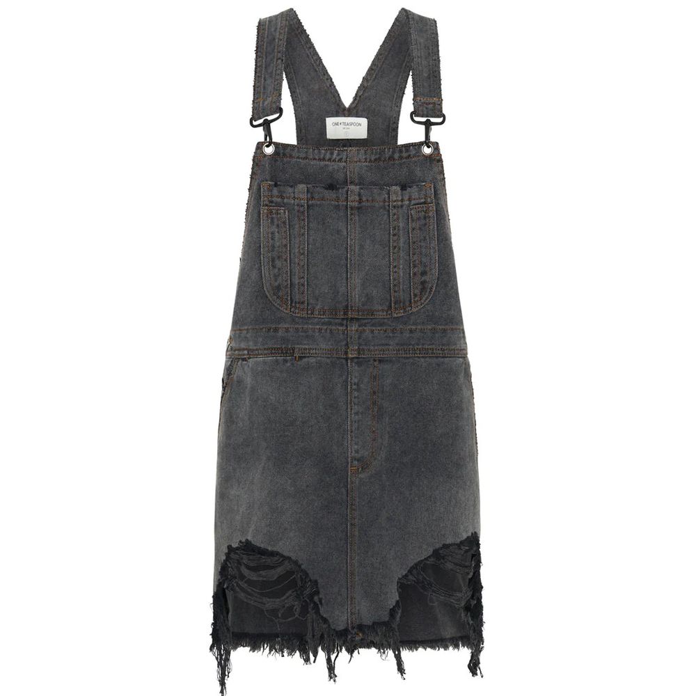 Chic Denim Shoulder Pad Dress