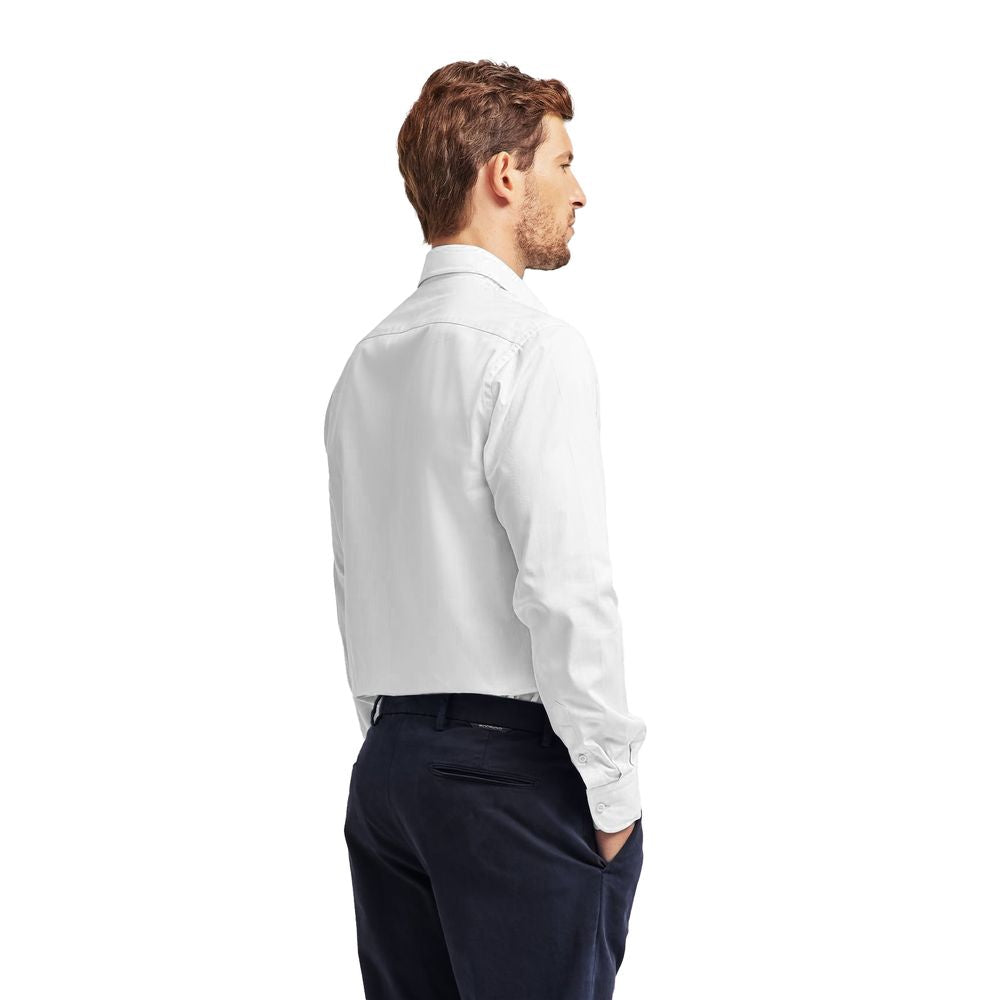 Elegant White Cotton Men's Shirt