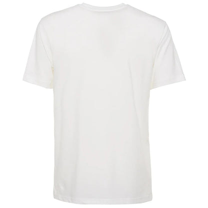 Classic White Cotton Crew-Neck Tee with Logo Detail