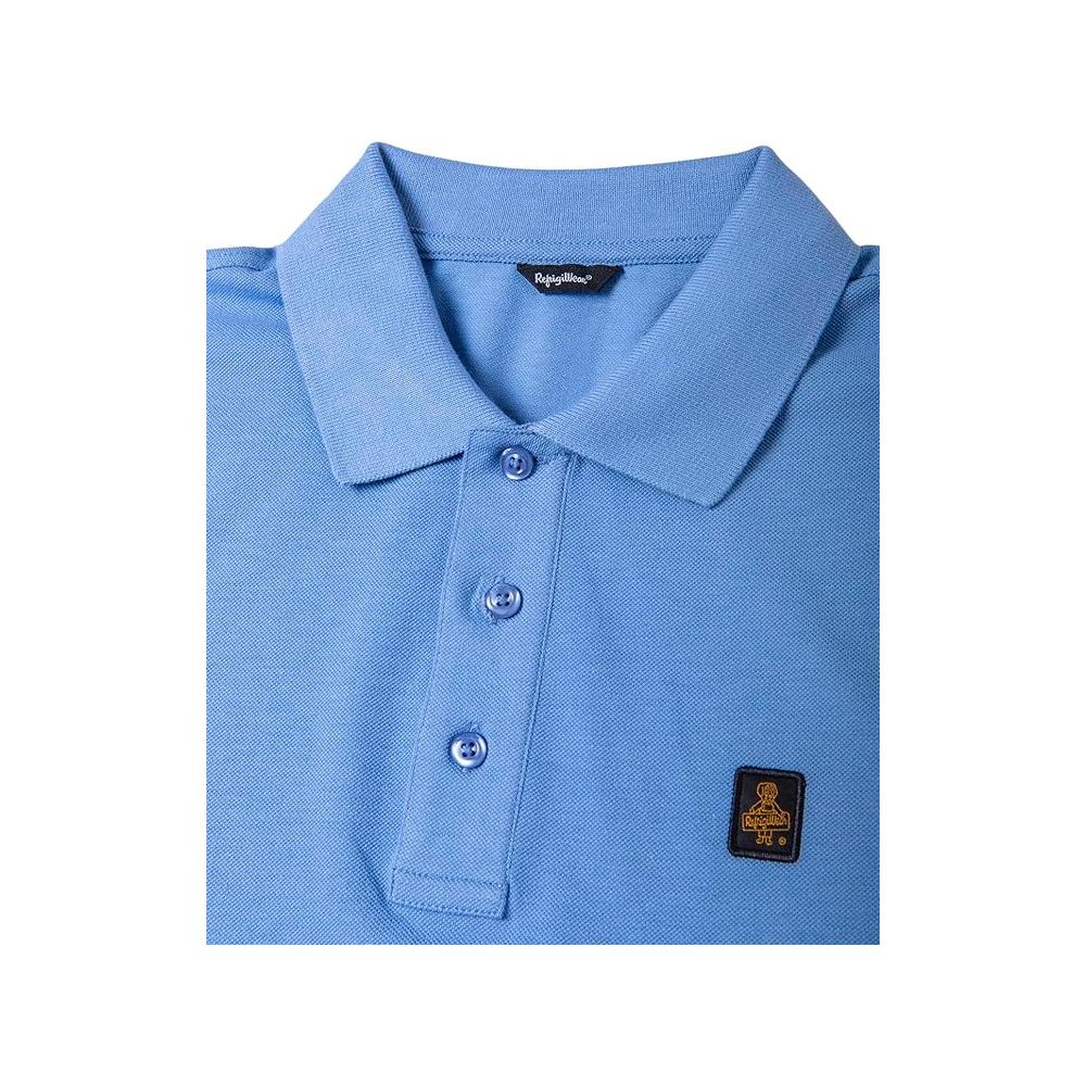 Elegant Light Blue Cotton Polo Shirt