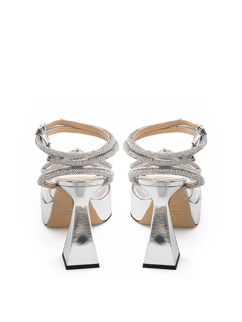 Elegant Silver Double Bow Platform Sandals