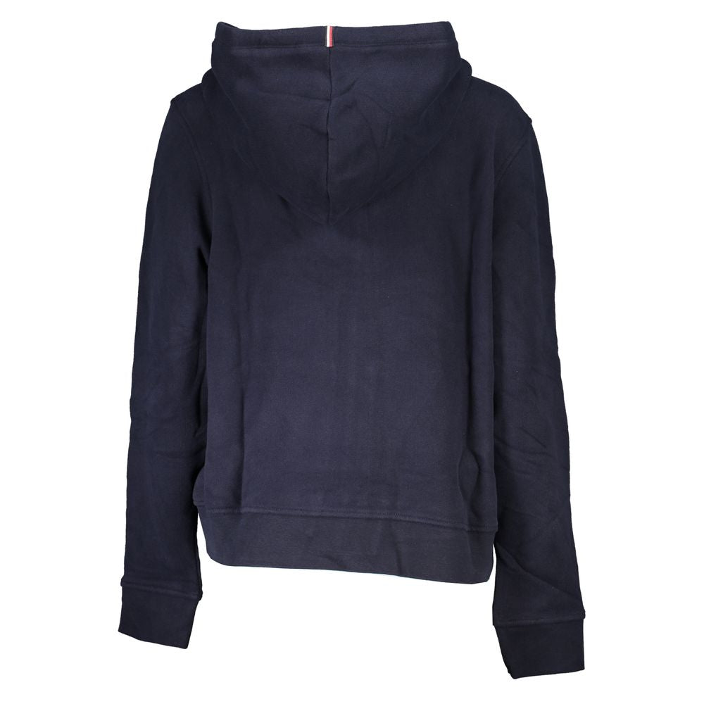 Cozy Blue Hooded Sweatshirt with Zip Detail