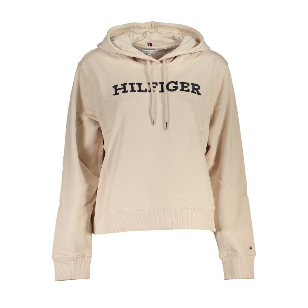 Elegant Beige Hooded Sweatshirt