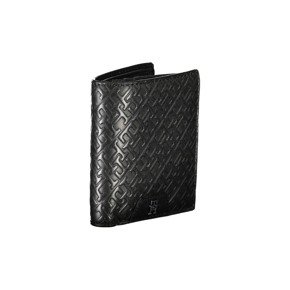 Sleek Black Leather Dual-Compartment Wallet