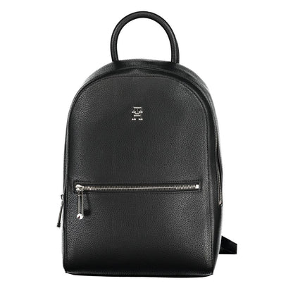 Chic Black Designer Backpack with Logo Accent