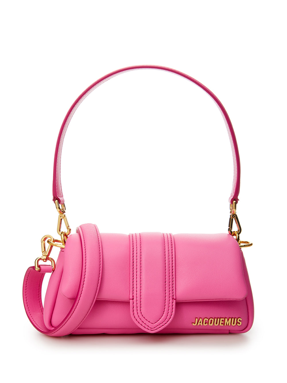 Fuchsia Leather Petite Puff Shoulder Bag