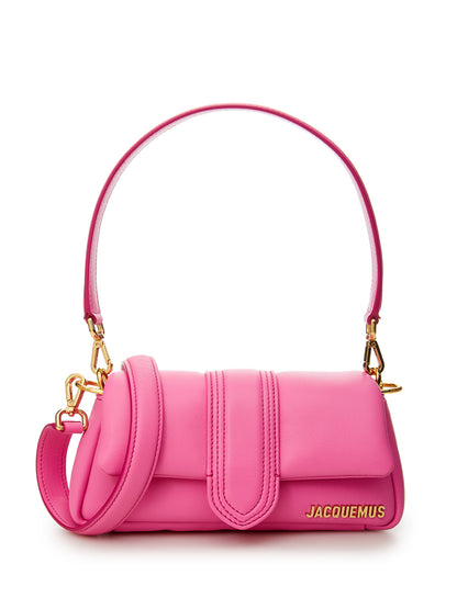 Fuchsia Leather Petite Puff Shoulder Bag