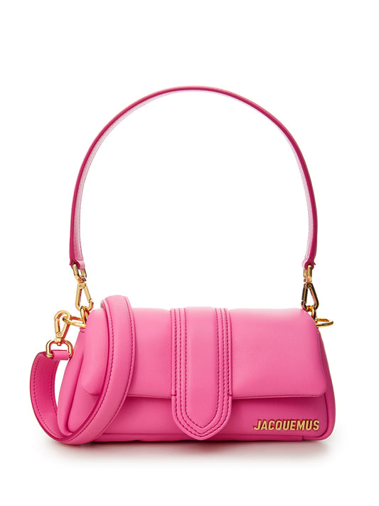 Fuchsia Leather Petite Puff Shoulder Bag