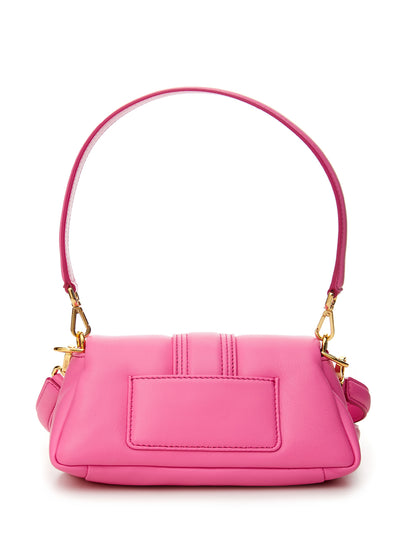 Fuchsia Leather Petite Puff Shoulder Bag