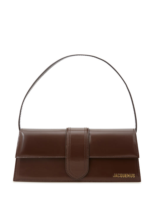 Elegant Brown Patent Leather Shoulder Bag