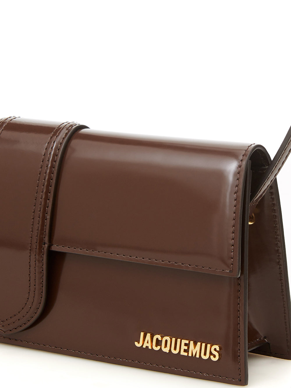 Elegant Brown Patent Leather Shoulder Bag