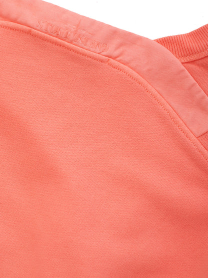 Chic Peach Cotton Sweatshirt with Iconic Patch