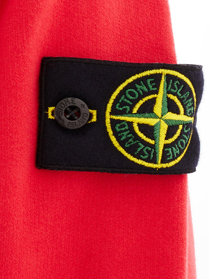 Chic Red Cotton Sweatshirt with Classic Patch Logo