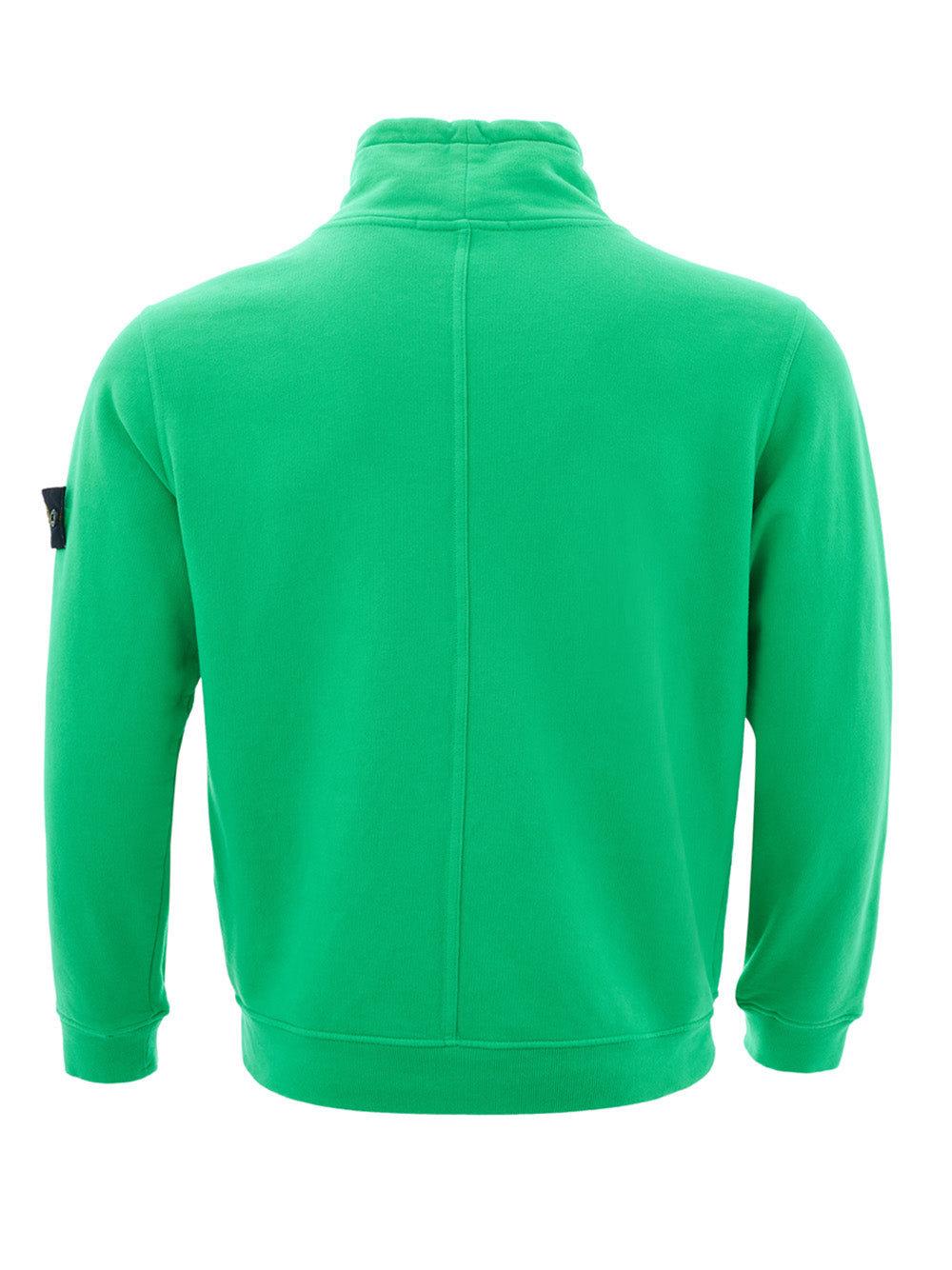 Elegant Green Cotton Jumper with Iconic Patch