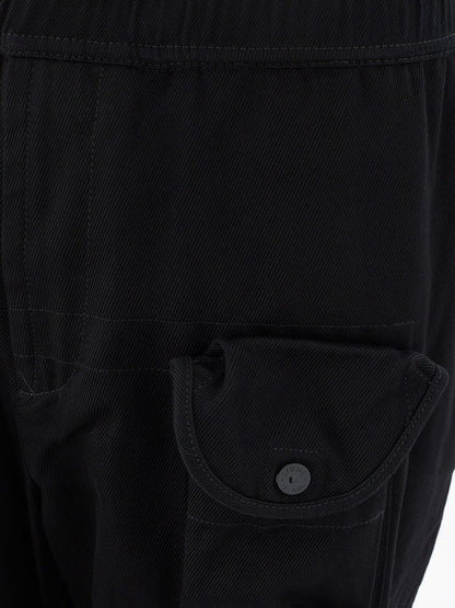 Elegant Combat Black Trousers with Patch Logo