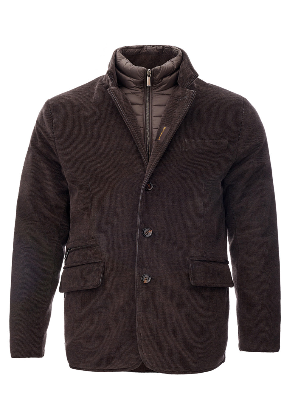 Elegant Corduroy Quilted Brown Jacket