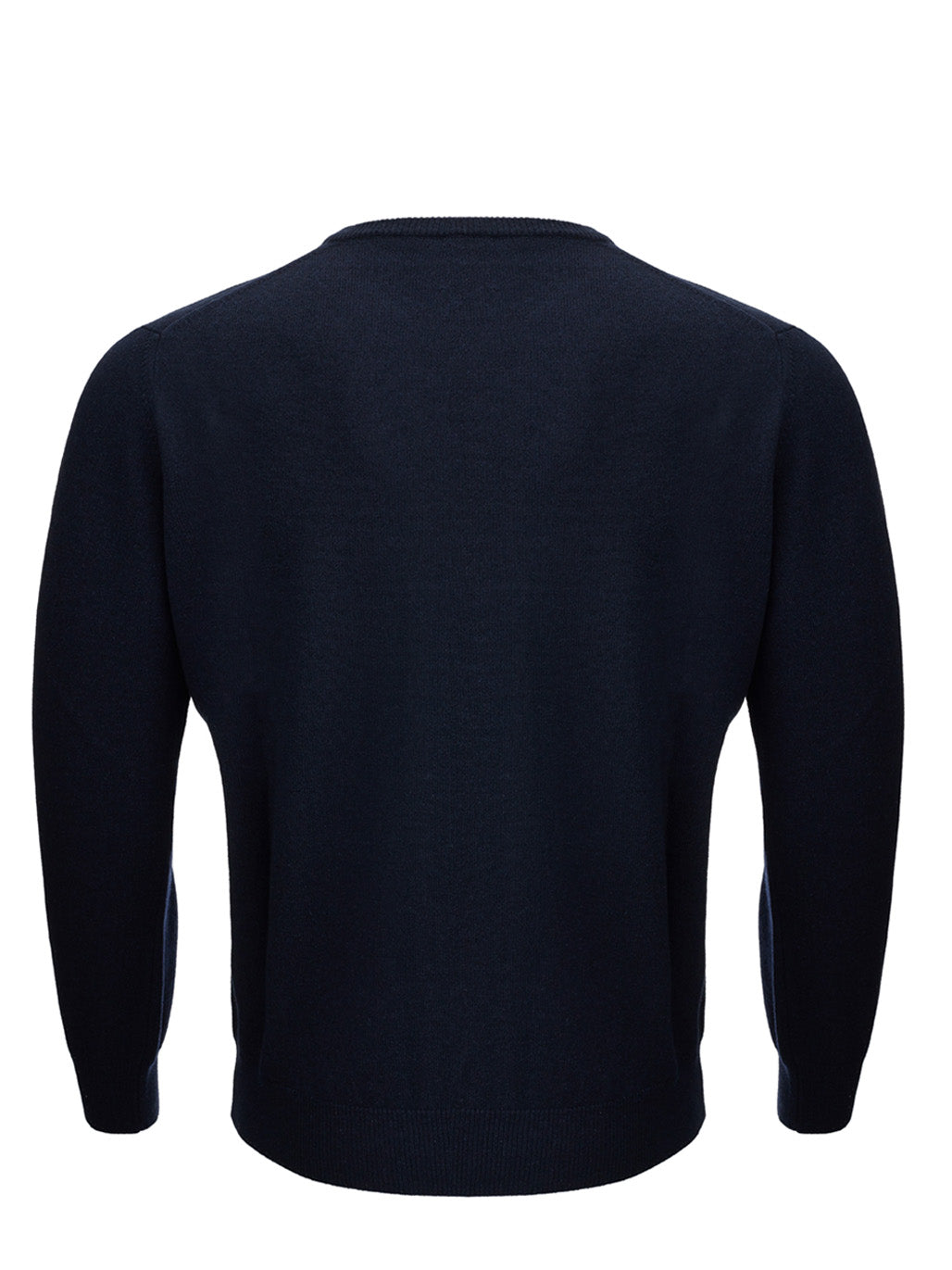 Elegant Blue Wool Blend Round Neck Sweater