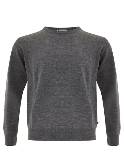 Classic Grey Wool Jumper - Elegant Men's Staple