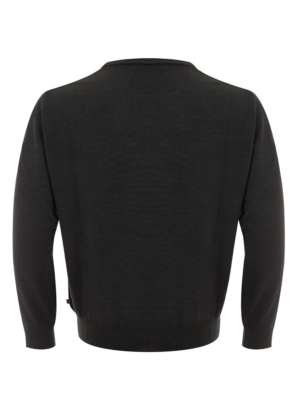 Elegant Dark Grey Wool Jumper – Classic Regular Fit