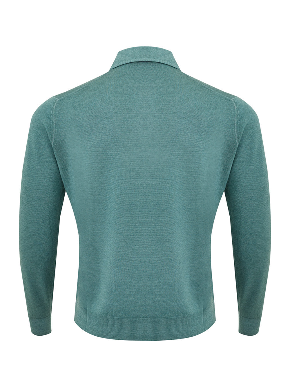 Elegant Green Wool and Silk Polo Shirt