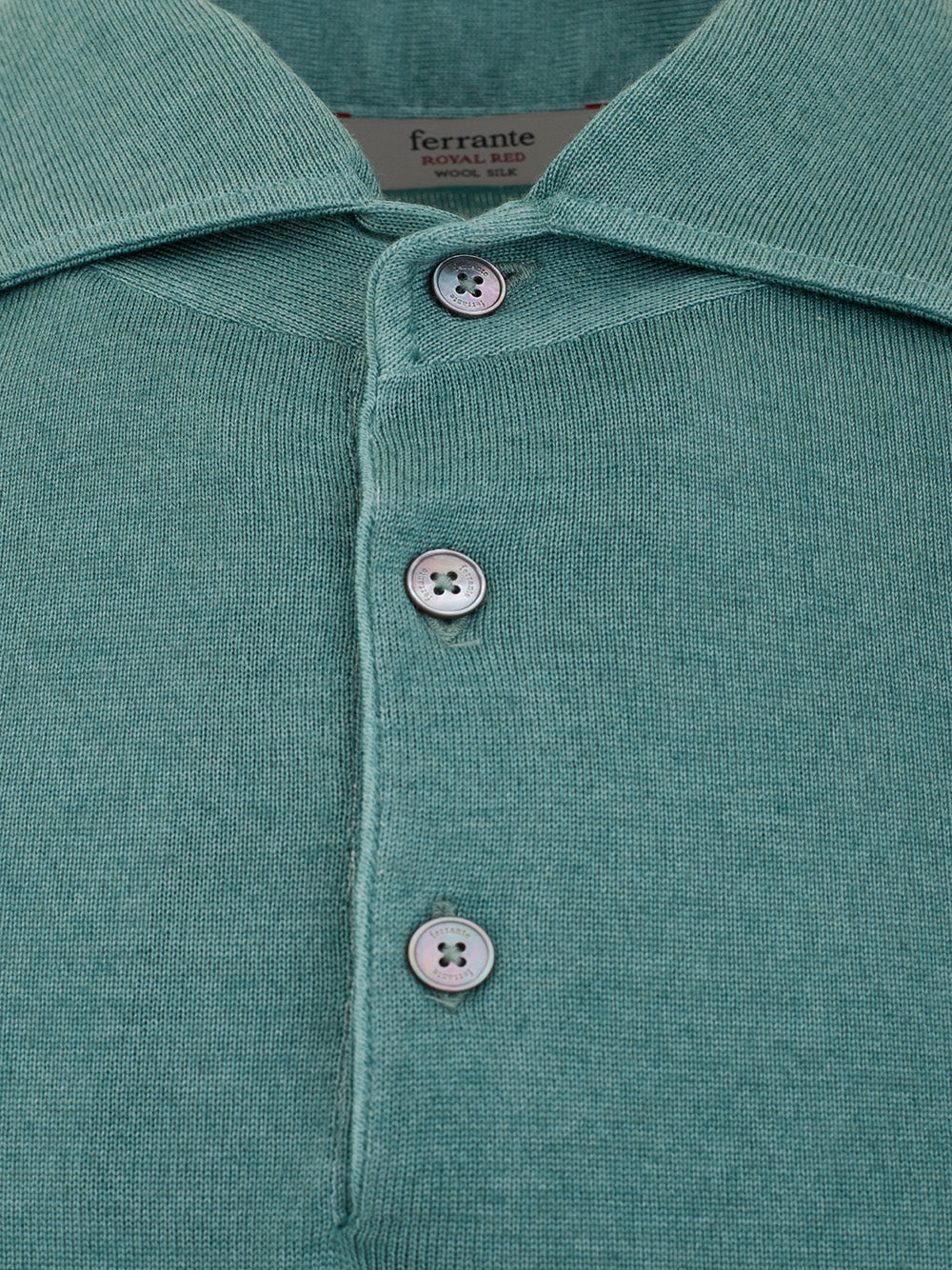 Elegant Green Wool and Silk Polo Shirt