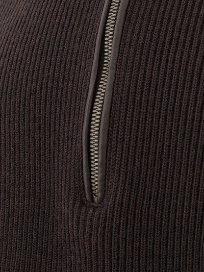 Italian Wool Turtleneck Jumper in Rich Brown