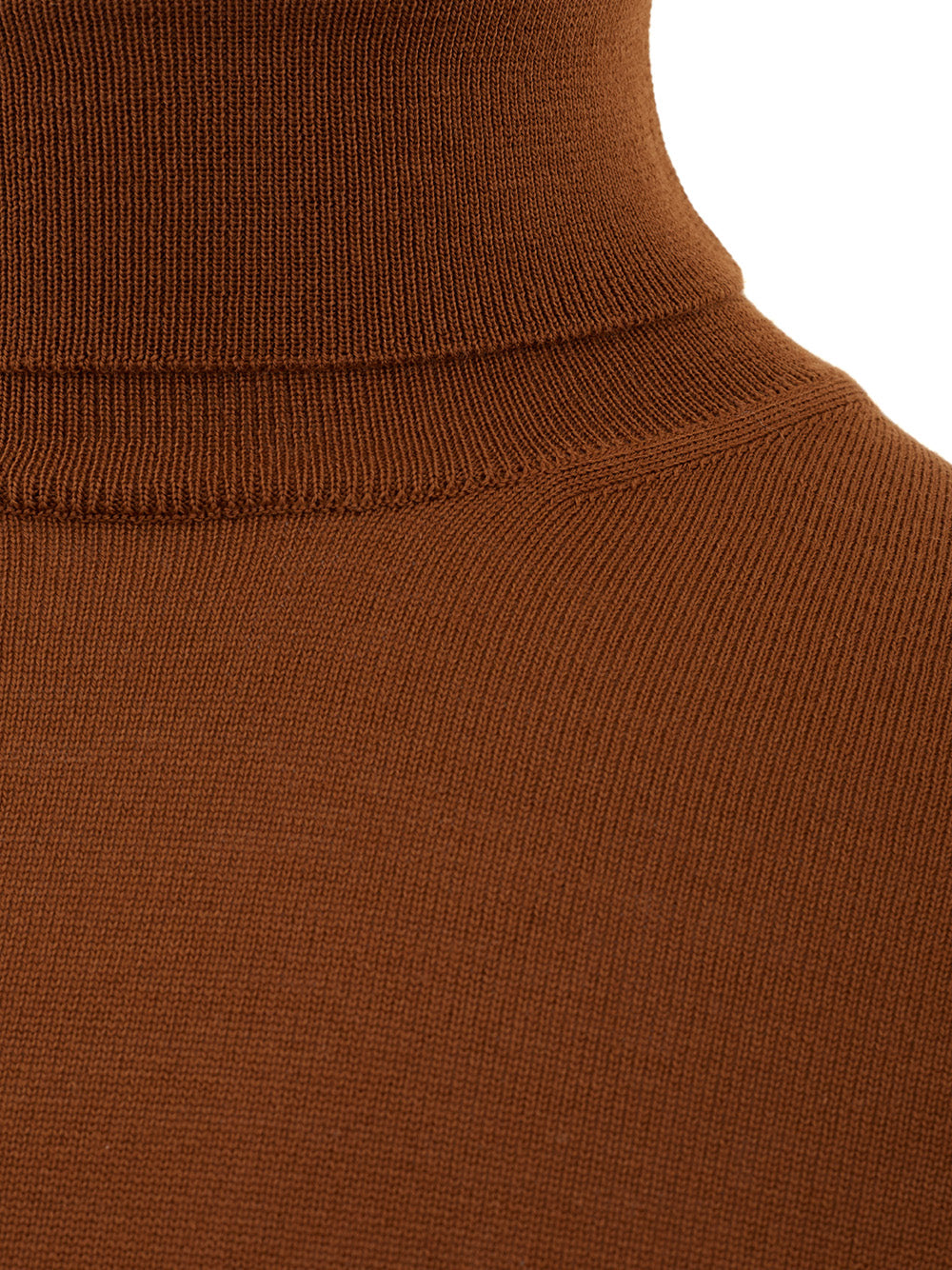 Elegant Brown Wool Turtleneck Jumper