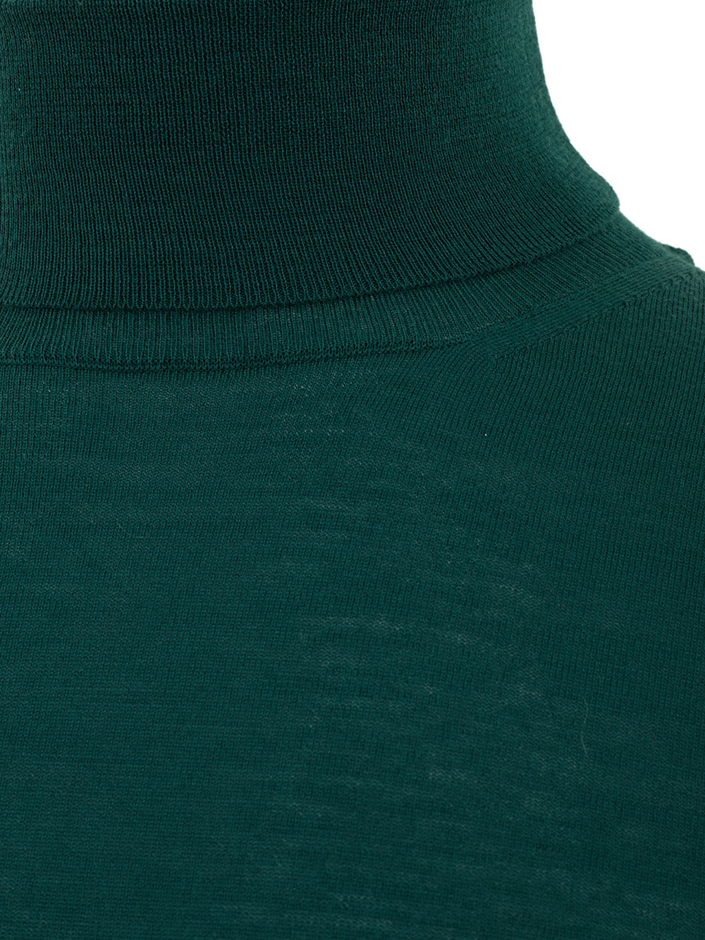 Elegant Green Turtleneck Wool Jumper