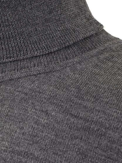 Elegant Grey Wool Turtleneck Sweater