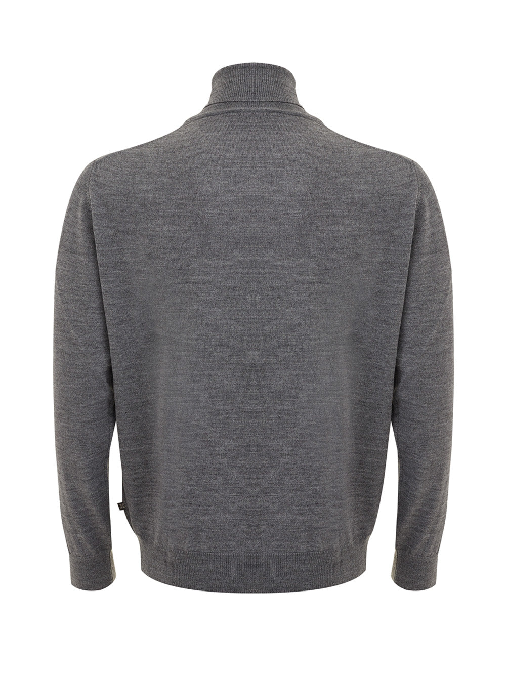 Elegant Grey Wool Turtleneck Sweater