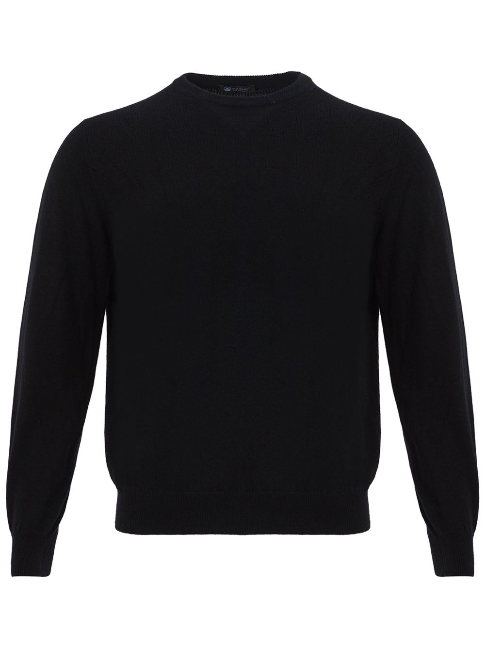 Elegant Black Round Neck Cashmere Sweater