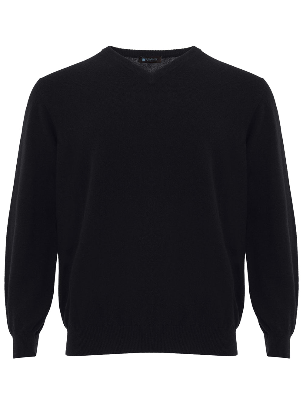 Elegant Black V-Neark Cashmere Sweater