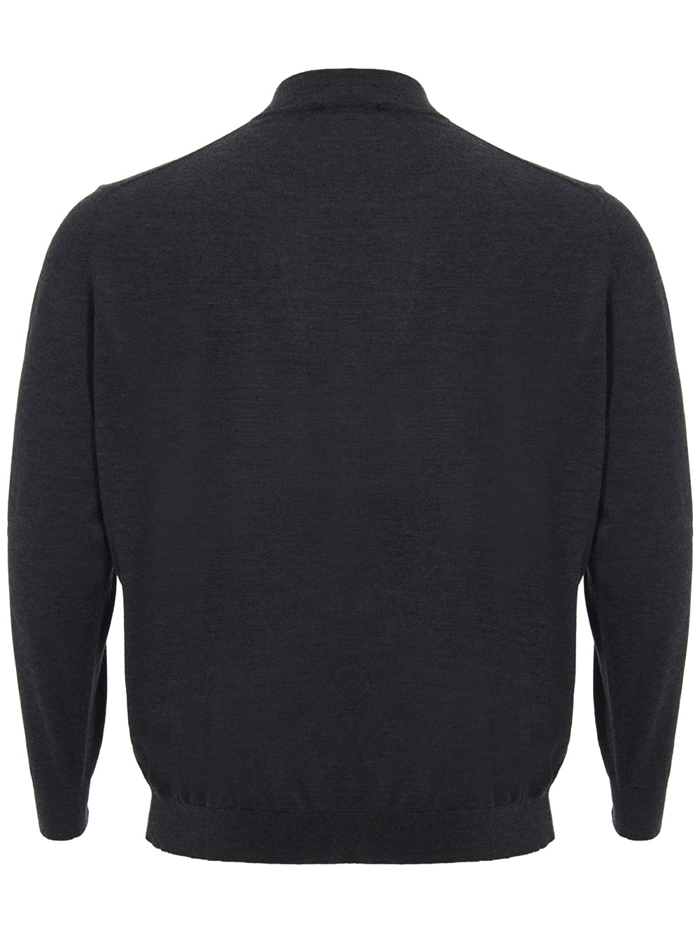 Elegant Dark Grey Cashmere Silk Sweater