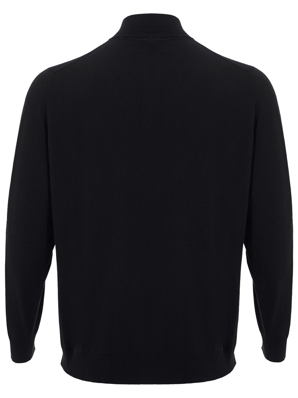 Elegant Black Cashmere Sweater with Zip Detail