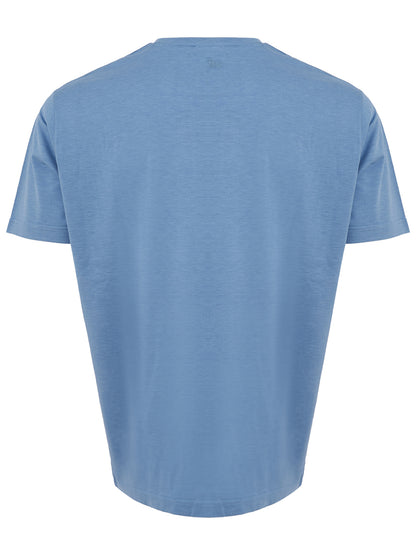 Elegant Light Blue Silk Blend T-Shirt