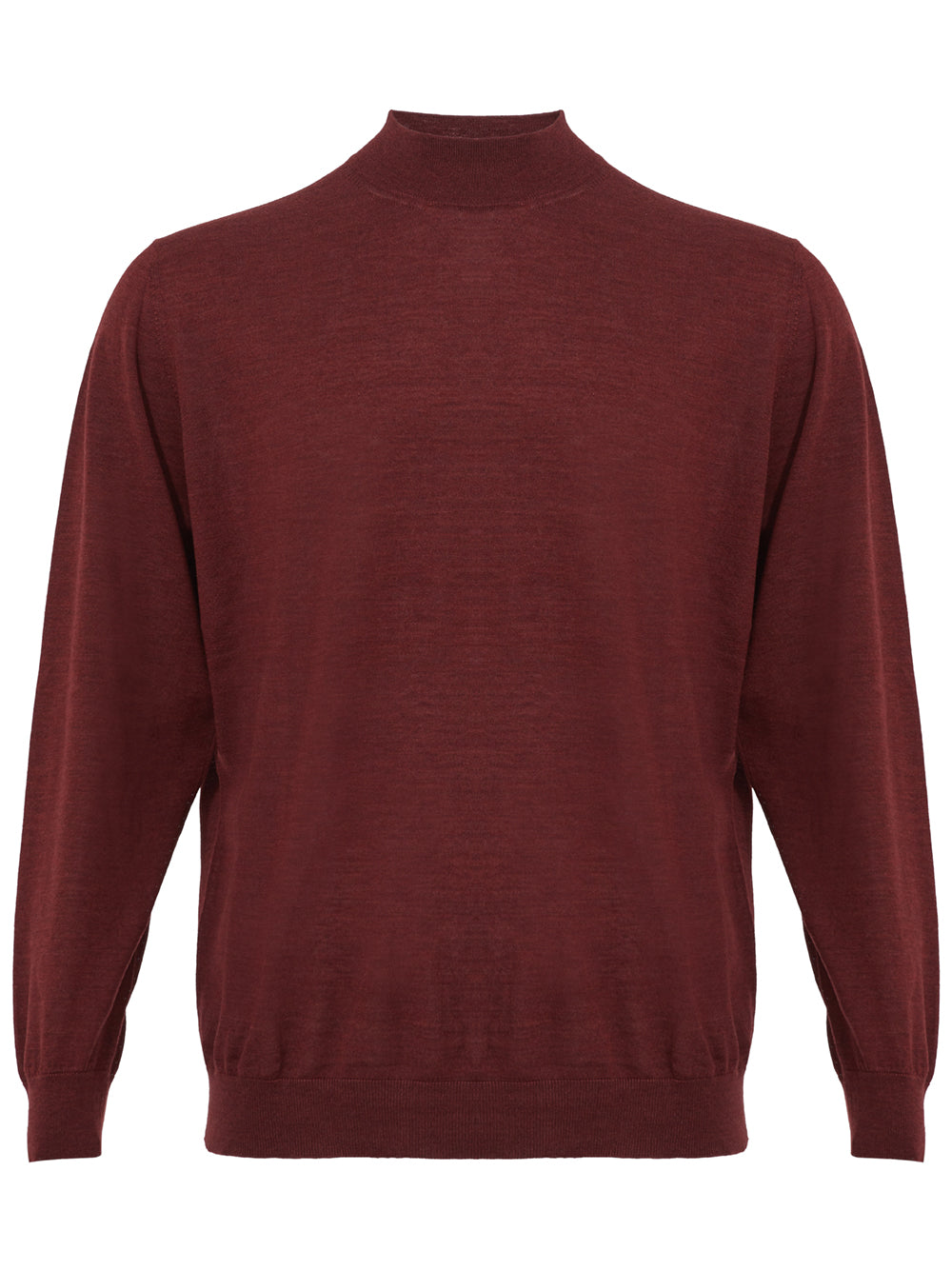 Bordeaux Mock Neck Cashmere Silk Blend Sweater