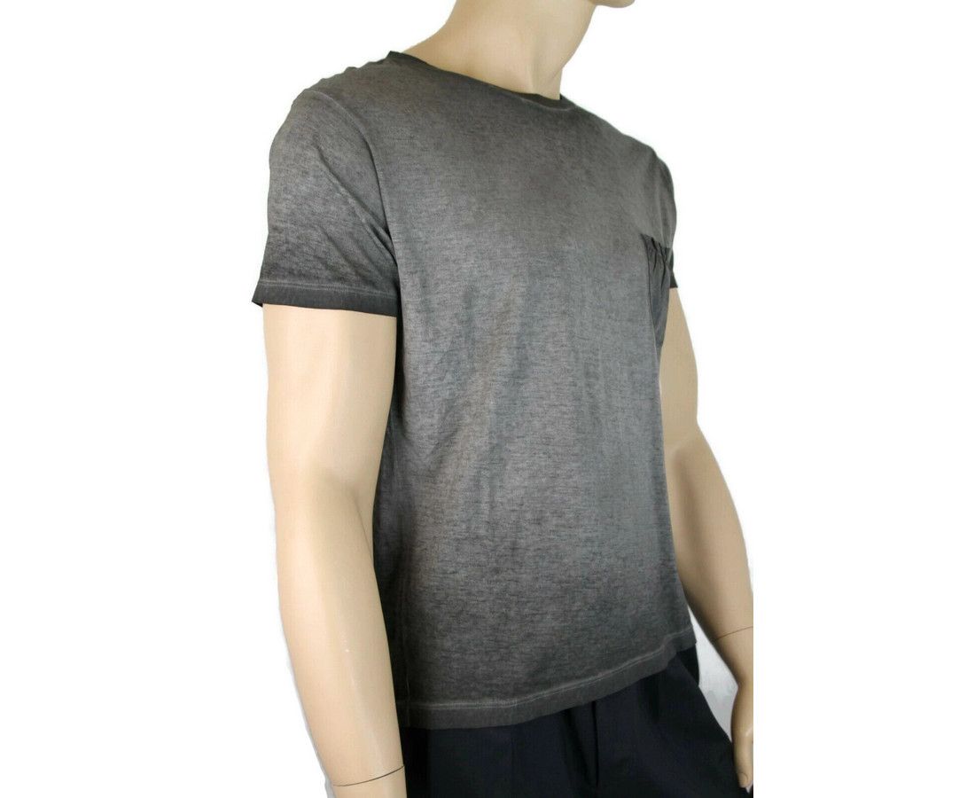 Saint Laurent Men's Grey Dyed Fine Knit Cotton T-Shirt