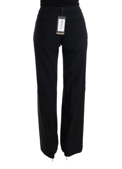 Black Viscose Flare Bootcut Pants