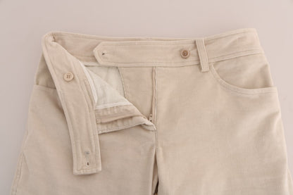 Beige Slim Jeans Corduroy Skinny Pants