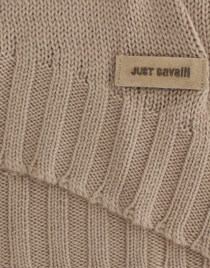 Beige knitted wool sweater