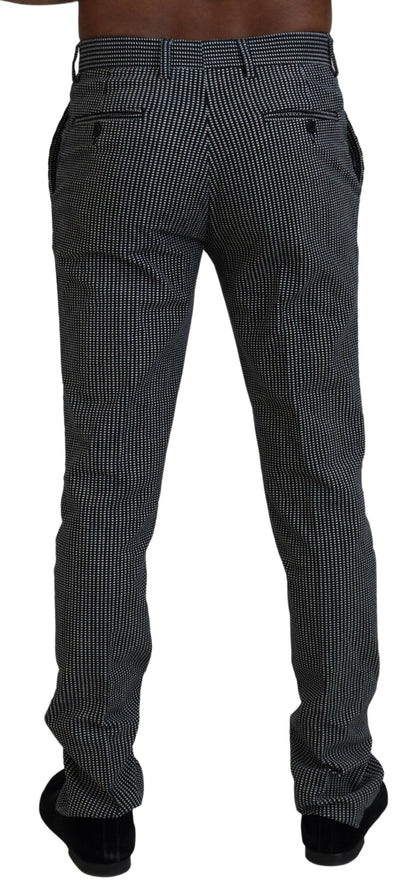 Elegant Black Patterned Men's Dress Pants